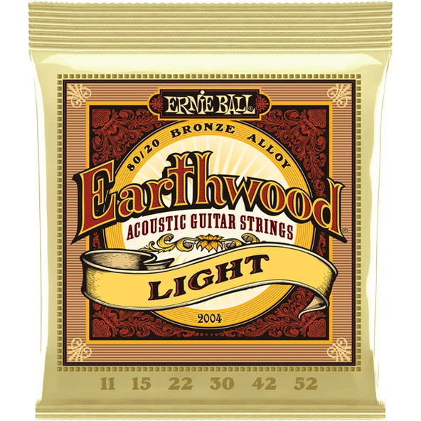 Ernie Ball P02004 Earthwood Light 11/52 80/20 Bronze Takım Tel Akustik Gi ürün görseli 1