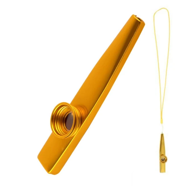 MK-02Y Metal Kazoo İp Askılı Alüminyum Alaşım Sarı ürün görseli 1