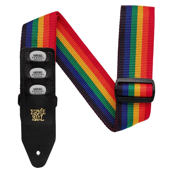 ERNIE BALL P04188 Gitar Askısı Pena Yuvalı Pickholder Strap Rainbow ürün görseli 1