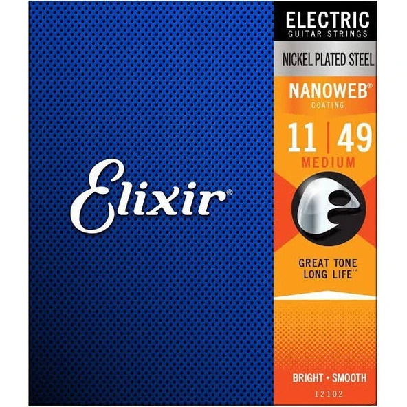 Elixir 12102 Nanoweb Elektro Gitar Teli 011-049 ürün görseli 1