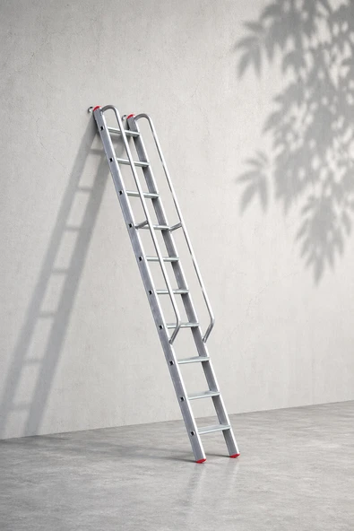 Düz Basamaklı Korkuluklu Merdiven 3 Metre 10 Basamaklı ürün görseli 1