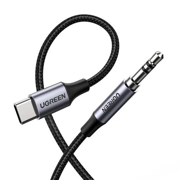 Ugreen USB C to 3.5mm Örgülü Aux Ses Kablosu Siyah 1 Metre-AÇIK KUTU SIFIR ÜRÜN ürün görseli 1