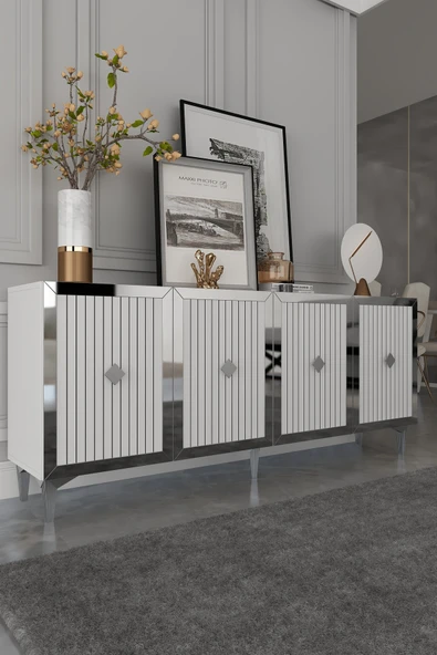 Dekortis Home Dekor 180DHDK4BG LİNA LAZER PLEKSİ DESEN KONSOL ve TV SEHPASI, ÜNİTESİ ürün görseli 1