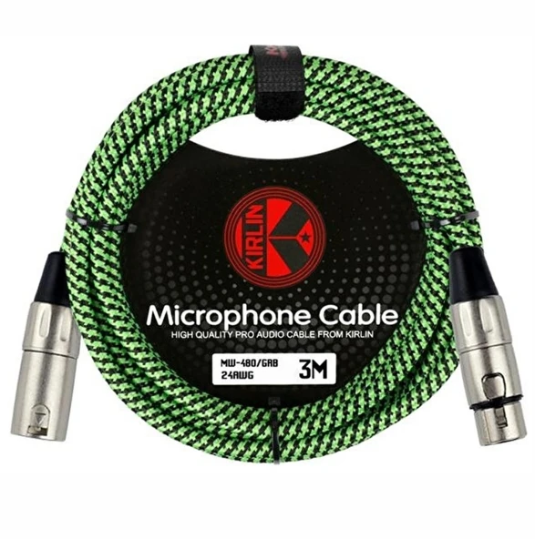 Kirlin MW-480 3 Metre Mikrofon Kablosu GRB HS 24AWG ürün görseli 1
