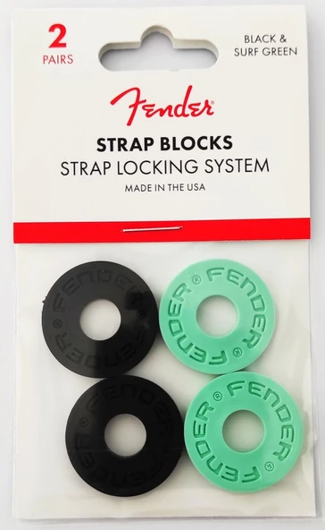 Fender Strap Locks Gitar Askısı Kiliti Black and Surf Green 4 Adet ürün görseli 1