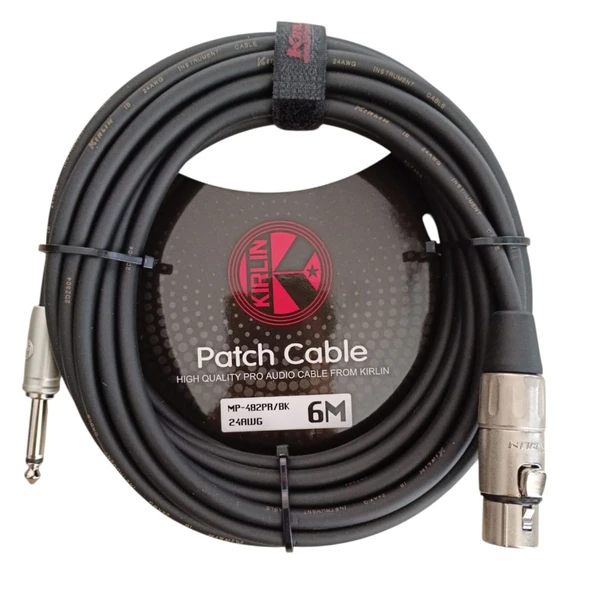 Kirlin MP-482PR-6MT Mikrofon Kablosu 24AWG, XLR F - 1/4'' MONO PLUG ürün görseli 1