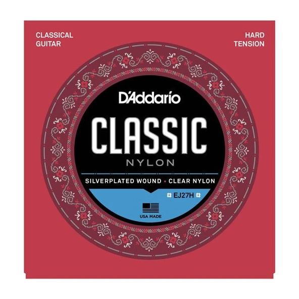 D'addario Ej27H Klasik Tel Set Hard Tension Silver Nylon ürün görseli 1