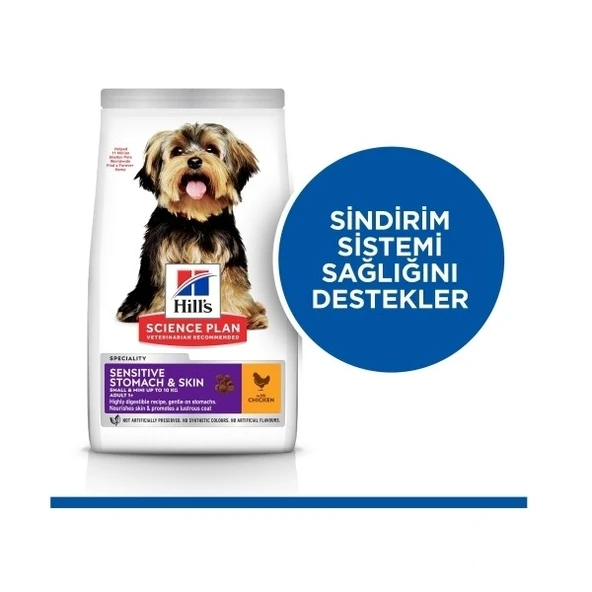 Hill's SP Mide ve Deri Hassasiyeti Tavuklu Küçük ve Mini Irk Yetişkin Köpek Maması 1.5KG ürün görseli 1