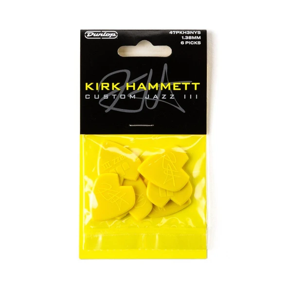 Jim Dunlop 47PKH3NYS Kirk Hammett Gitar Penası Yellow Sparkle Jazz III 6'lı Paket Pena (1.38 mm) ürün görseli 1