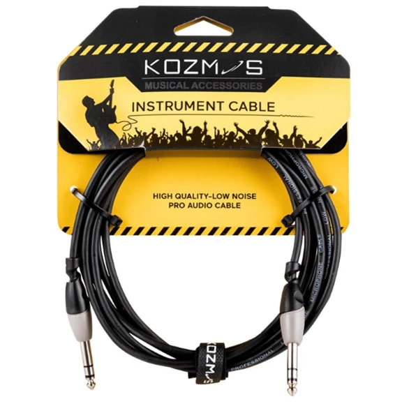 Kozmos KCL-157-3M Siyah-Gri 3mt Stereo Enstrüman Kablosu ürün görseli 1
