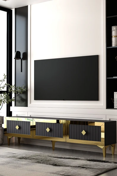 Dekortis Home Dekor 180DHDTS4AA LİNA PLEKSİ LAZER DESEN TV SEHPASI ürün görseli 1