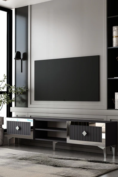 Dekortis Home Dekor 180DHDTSR4AG LİNA PLEKSİ LAZER DESEN TV SEHPASI ürün görseli 1