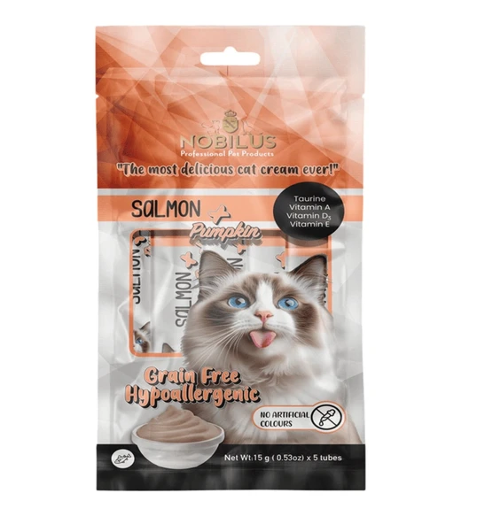 Nobılus Somon Ve Balkabaklı Kedi Krema Ödülü 5x15 gram ürün görseli 1
