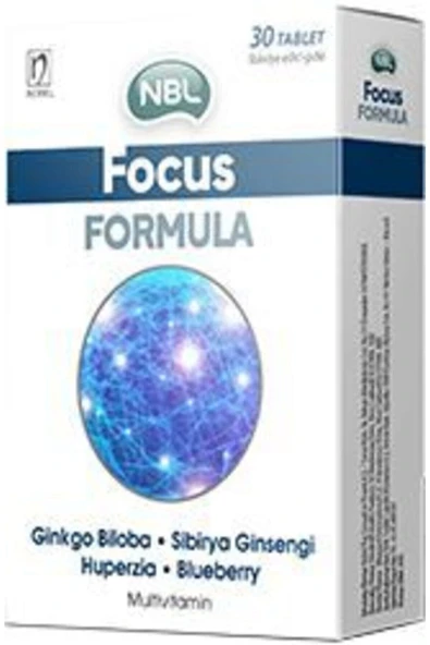 NBL Focus Formula 30 Tablet - Ginseng, Ginkgo Biloba, Multivitamin ve Mineral İçeren Takviye Edici Gıda ürün görseli 1