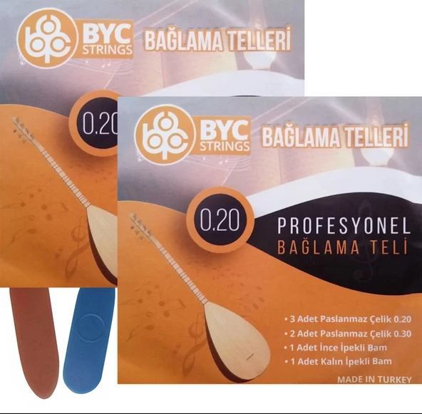 LongMoon BYC20-2 Uzun Sap Bağlama Teli 2 Takım Saz Teli 2 Mızrap ürün görseli 1