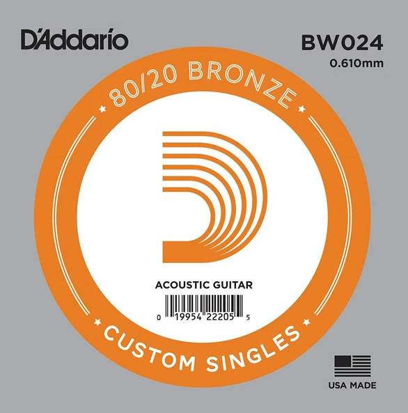 Daddario BW024 Akustik Gitar Tek Teli 024 - Sol Teli ürün görseli 1