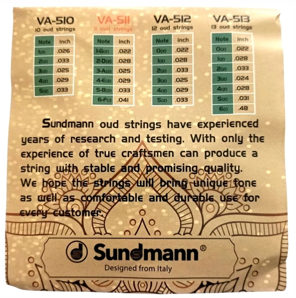Sundmann VA511 Ud Teli Takımı VA-511 - Resim 2