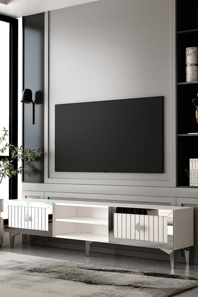 Dekortis Home Dekor 180DHDTSR4BG LİNA PLEKSİ LAZER DESEN TV SEHPASI ürün görseli 1