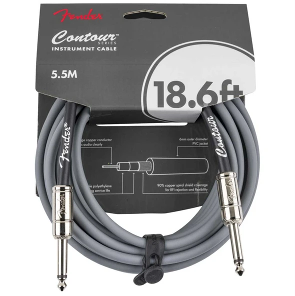 Fender Contour Serisi 5,5 mt. Gitar Kablosu Inca Silver Enstrüman Kablosu ürün görseli 1