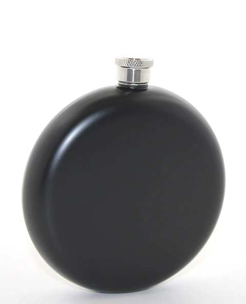 Paslanmaz Çelik Yuvarlak 8 Oz Tekli Matara Siyah Renk ürün görseli 1