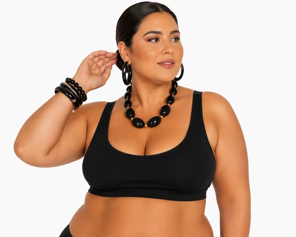 Büyük Beden Ayarlanabilir Kalın Askılı Kadın Bralet ürün görseli 1
