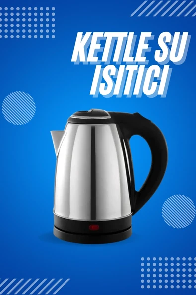 Elektrikli Paslanmaz Çelik Su Isıtcı Çelik Kettle 1.8 Lt. Uzun Ömürlü ürün görseli 1