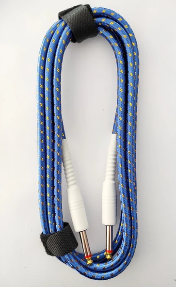 LongMoon LMHK03-UBL Gitar Kablosu Enstrüman Kablosu 3 Metre Ütü Kablo Örgülü ürün görseli 1