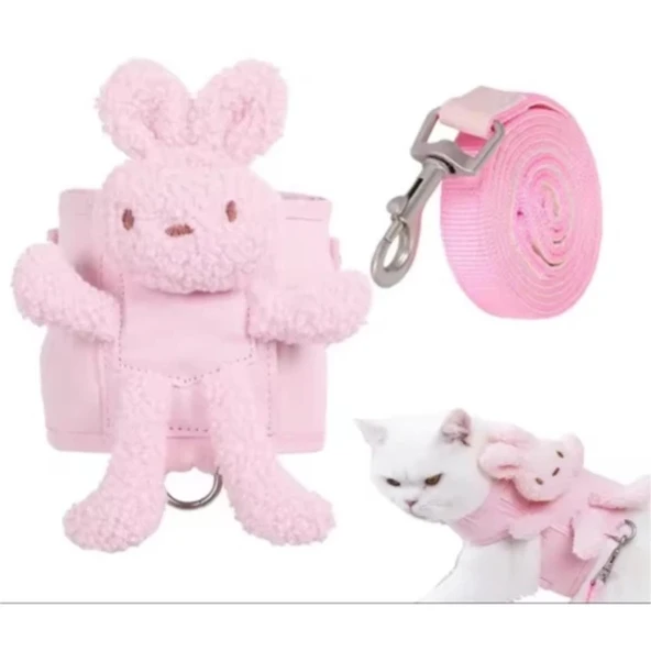 Evcil Hayvan Peluş Ayıcıklı Göğüs Gezdirme Tasması Set ürün görseli 1