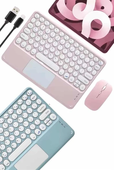 Profesyonel Wifi Q Klavye Bluetooth Klavye Touchpad 10.8 Inç - Resim 3