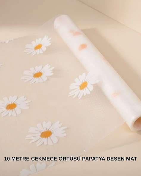 10 Metre Papatya Desenli Kolay Temizlenebilir Çekmece Matı ürün görseli 1