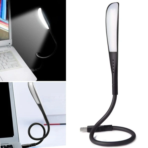 USB Girişli 14 Ledli 3 Kademeli Dokunmatik Masa/Kitap Okuma Lambası Ledi Siyah ürün görseli 1