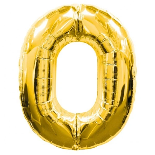 0 Rakamlı Folyo Balon Gold Renk  40 inç ürün görseli 1