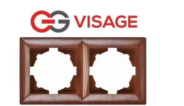 Visage Amazon Ceviz 2 Li Çerçeve - Priz ve Anahtar İçin Uyumlu Çerçeve ürün görseli 1