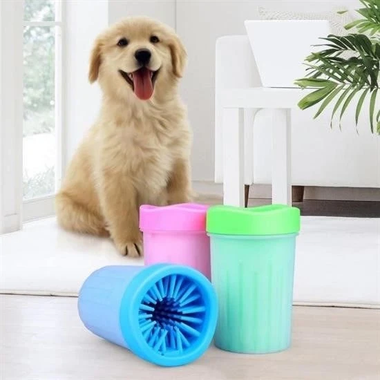 Silikon Jel Fırçalı Kedi Köpek Pati Ayak Yıkama Temizleme Kovası (Küçük) ürün görseli 1