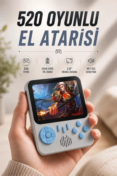 Oyun Konsolu Retro Oyun Konsolu Tv'ye Bağlanabilir Taşınabilir ürün görseli 1