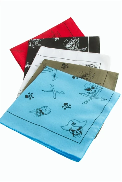 Kuru Kafa Desenli Keten Bandana 50*50 ürün görseli 1