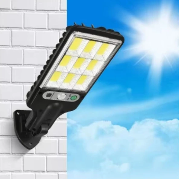 3 Farklı Işık Modlu Güneş Enerjisiyle Şarj Olan Dış Mekan Uyumlu Kumandalı Solar Duvar LEDİ ürün görseli 1