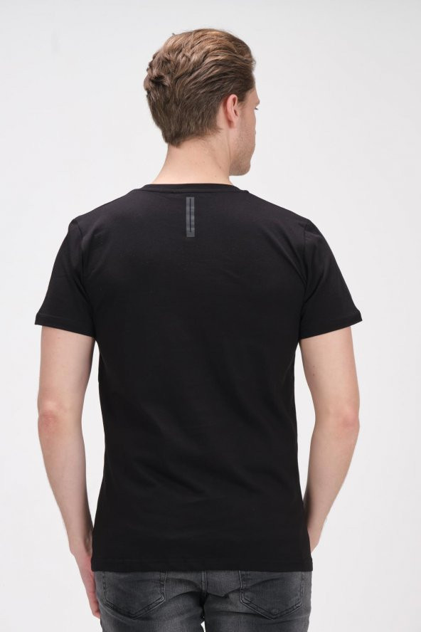 Erkek Bisiklet Yaka Pamuklu Kısa Kollu Basic T-Shirt - Resim 6
