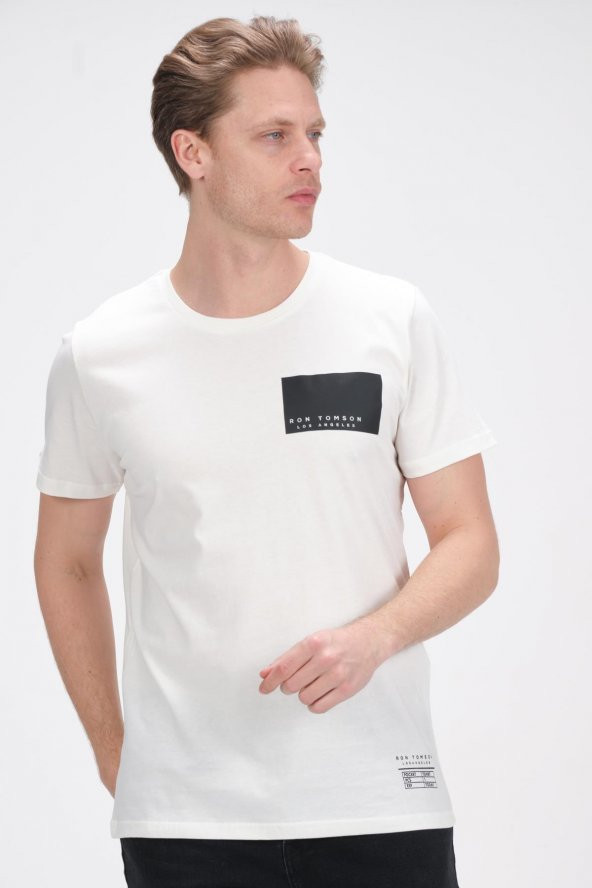 Erkek Bisiklet Yaka Pamuklu Kısa Kollu Basic T-Shirt - Resim 8