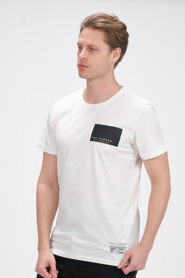 Erkek Bisiklet Yaka Pamuklu Kısa Kollu Basic T-Shirt - Resim 11