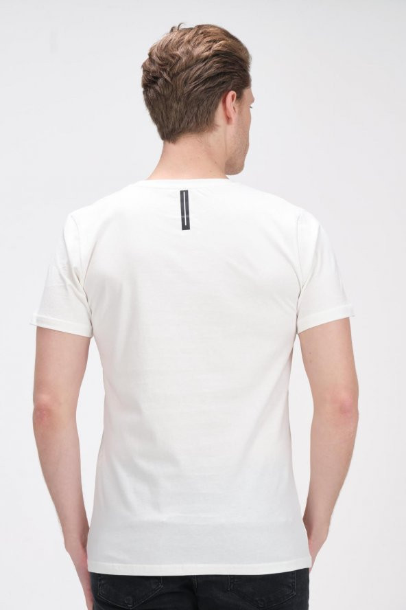 Erkek Bisiklet Yaka Pamuklu Kısa Kollu Basic T-Shirt - Resim 12
