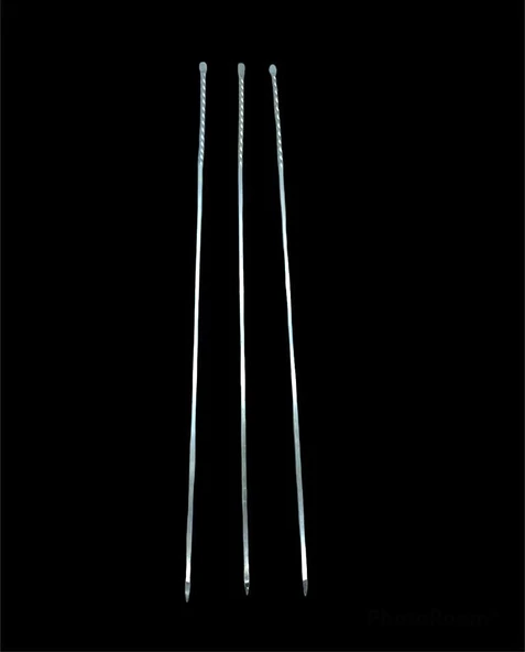 Burgulu Kuşbaşı Şişi - Metal - Kalın Kare - 50 cm ürün görseli 1