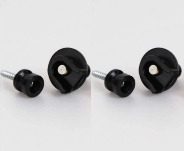 AK2SETBK Siyah Gitar Askı Kiliti (2 Adet ) Security Strap Locks and Buttons - Resim 2