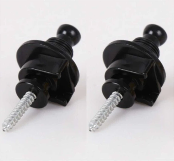 AK2SETBK Siyah Gitar Askı Kiliti (2 Adet ) Security Strap Locks and Buttons ürün görseli 1