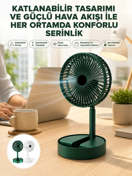 Katlanabilir Usb Şarjlı Masaüstü Soğutucu Mini Fan Telefon Tutucu ürün görseli 1
