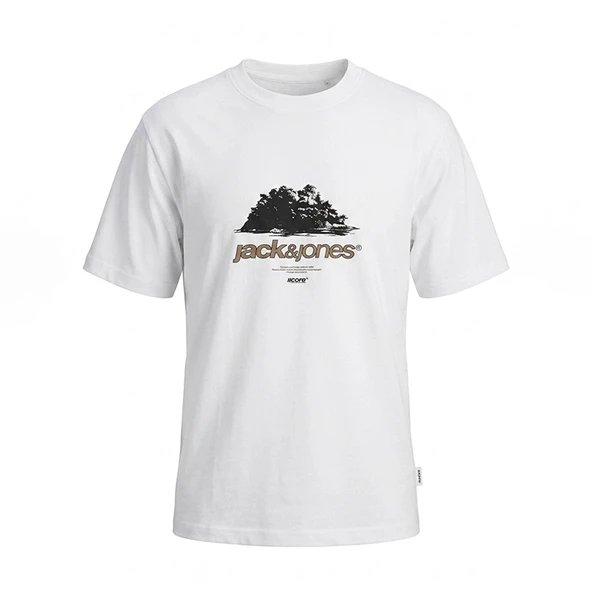 Jack&Jones 12289924 0 Yaka Erkek Tshirt - Beyaz ürün görseli 1