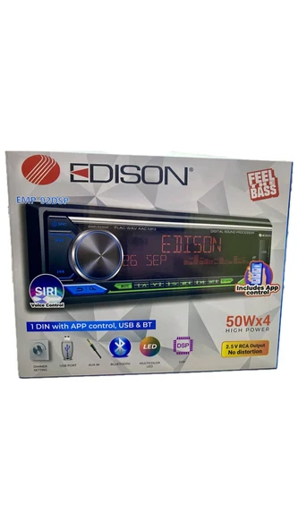 Edison ED-92DSP App Control+Usb+Dsp+Bluetooth+Multicolor+FM+Aux+4x50 Watt Oto Teyp ürün görseli 1