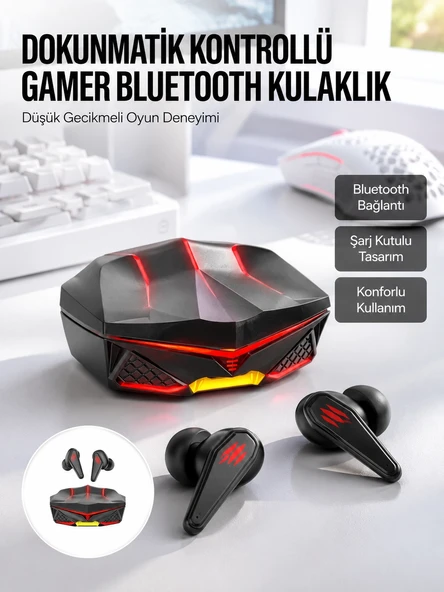 Bluetooth Kulaklık HD Ses Kaliteli Işıklı Metal Kasa Ios Android Uyumlu Mikrofonlu Yeni Nesil ürün görseli 1
