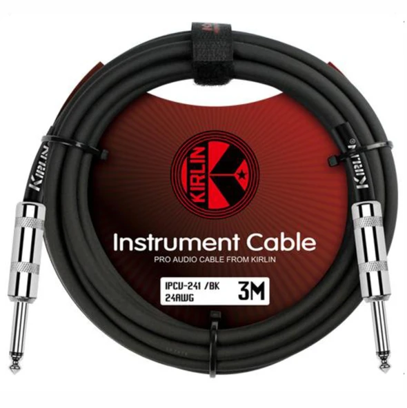 Kirlin IPCV-241 3 Metre Enstrüman Kablosu Gitar Kablosu (Siyah) ürün görseli 1