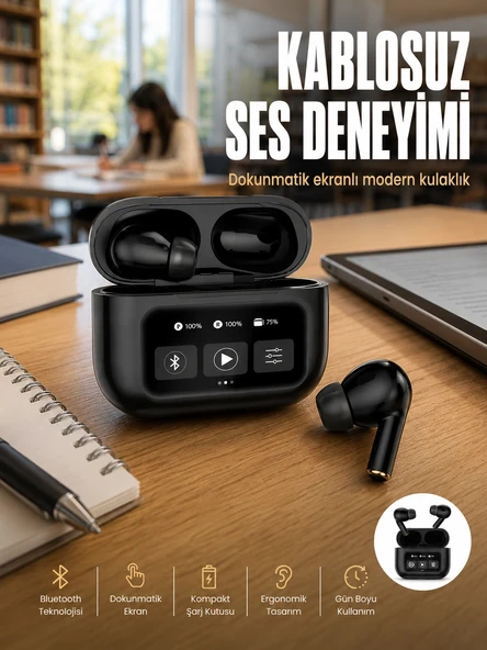 2.Nesil Pro Ekranlı Sesli Görüşme Yapabilen Kablosuz Bluetooth Kulaklık Yeni Nesil ürün görseli 1